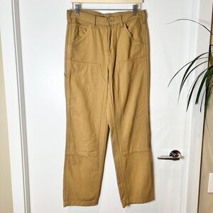 Uniqlo Tan Cargo Pants  100% Cotton  Size S  Drawstring Waist  Everyday Utility